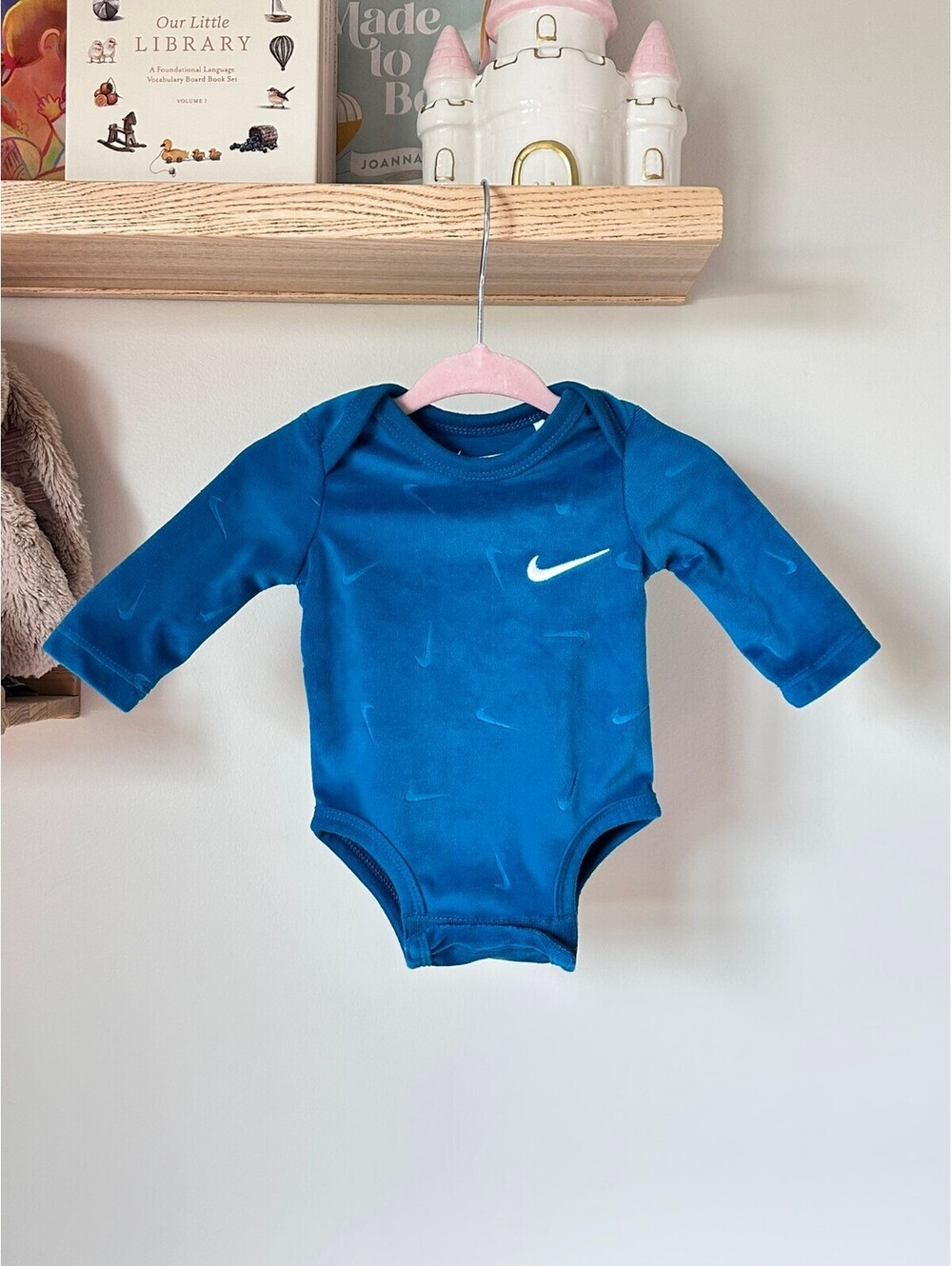 Nike Velour Long Sleeve Onesie Sz NB